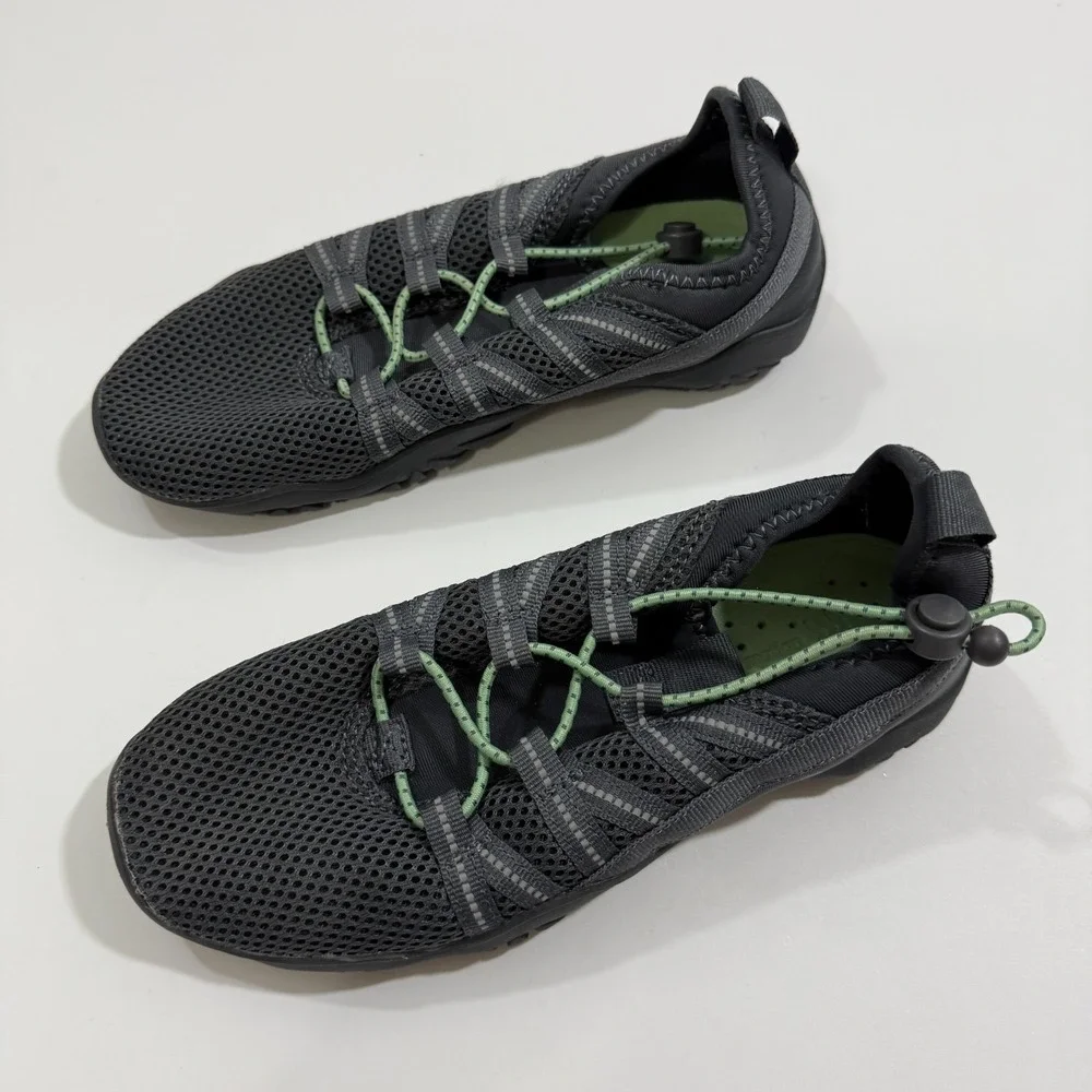 All In Motion Boys Gray Windsor Apparel Water Shoes Slip On Bungee Mesh Size 3
